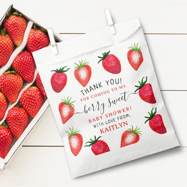 Berry Sweet Strawberry Baby Shower Favour Bags (Creator Uploaded)