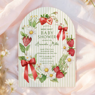 Berry Sweet Strawberry Baby Shower Invitation