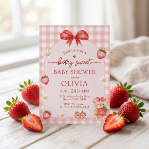 Berry Sweet Strawberry Baby Shower Invitation