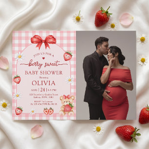 Berry Sweet Strawberry Baby Shower Invitation