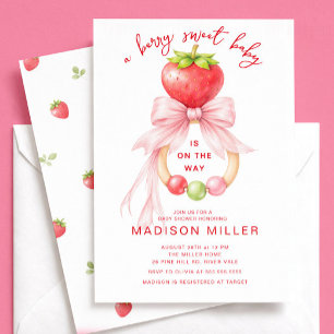 Berry Sweet Strawberry Baby Shower Invitation