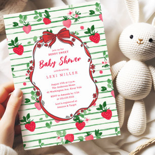 Berry Sweet Strawberry Baby Shower Invitation