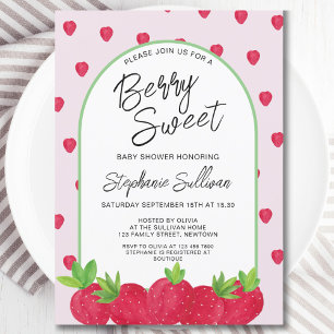 Berry Sweet Strawberry Baby Shower Invitation