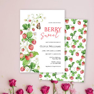 Berry Sweet Strawberry Baby Shower Invitation