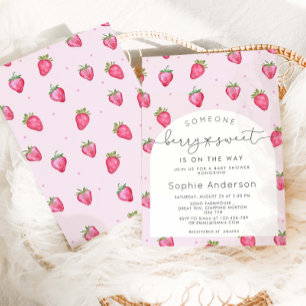 Berry Sweet Strawberry Baby Shower  Invitation