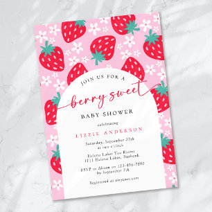 Berry Sweet Strawberry Baby Shower Invitation