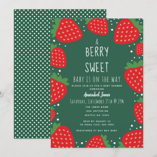 Berry Sweet Strawberry Baby Shower Invitation