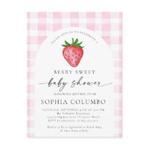 Berry Sweet Strawberry Baby Shower Invitation