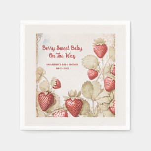 Berry Sweet Strawberry baby shower Napkin