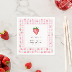 Berry Sweet Strawberry Baby Shower Napkin