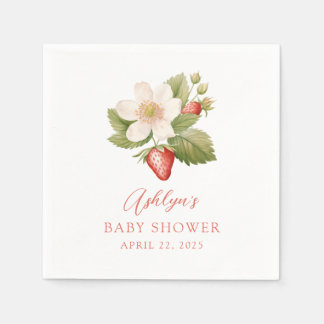 Berry Sweet Strawberry Baby Shower Napkin