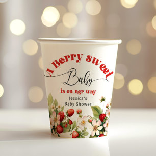 Berry sweet Strawberry baby shower Paper Cups