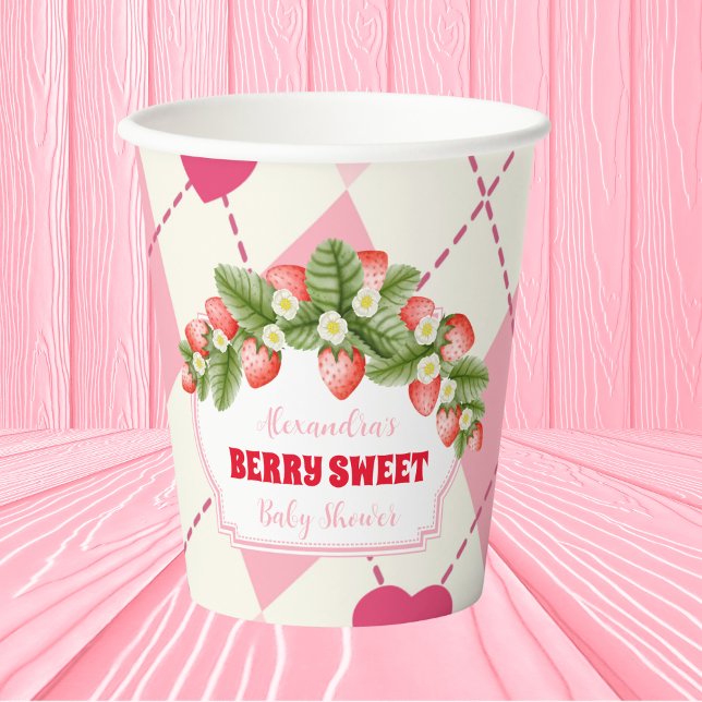 Berry Sweet Strawberry Baby Shower  Paper Cups (Creator Uploaded)