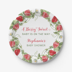 Berry Sweet Strawberry Baby Shower Paper Plate