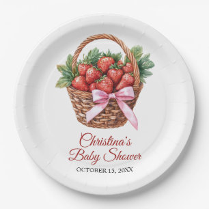 Berry Sweet Strawberry Baby Shower Paper Plate