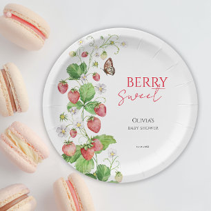 Berry Sweet Strawberry Baby Shower Paper Plate