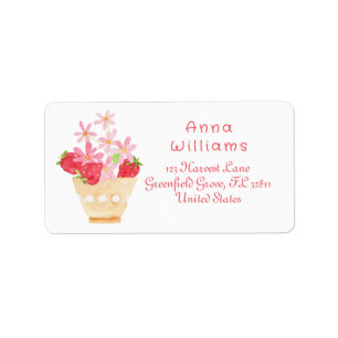 Berry Sweet Strawberry Baby shower Return Address Label