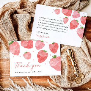 Berry Sweet Strawberry Baby Shower Thank You Card