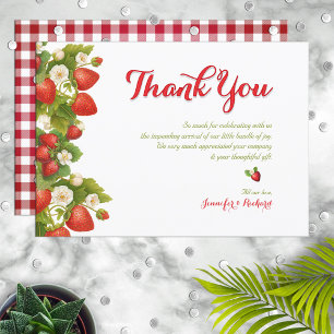 Berry Sweet Strawberry Baby Shower Thank You Card