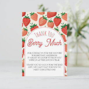 Berry Sweet Strawberry Baby Shower Thank You Enclosure Card