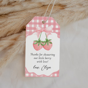 Berry Sweet Strawberry Baby Shower Thank You Favor Gift Tags