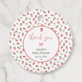 Berry Sweet Strawberry Baby Shower Thank You Favour Tags