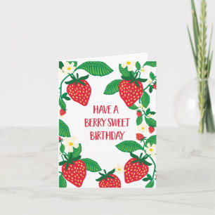 Berry Sweet Strawberry Birthday  Card