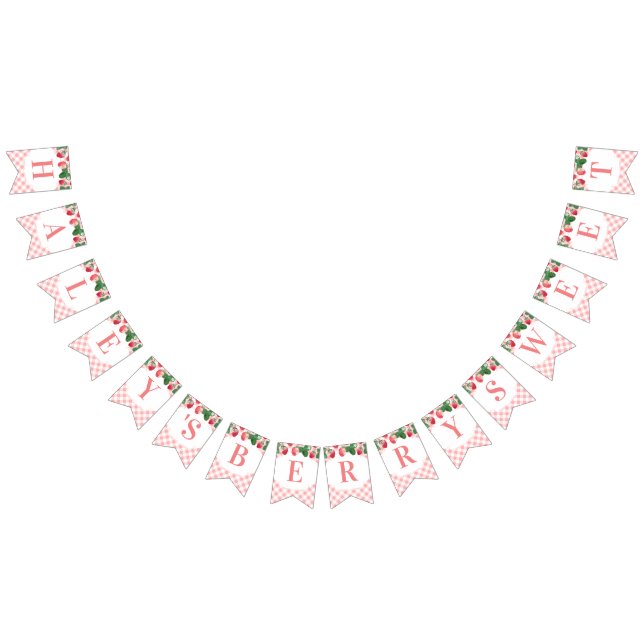 Berry Sweet Strawberry Birthday Or Baby Shower Bunting (All)