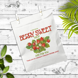 Berry Sweet Strawberry Birthday Party Favour Bags