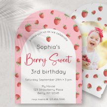 Berry Sweet Strawberry Birthday Photo