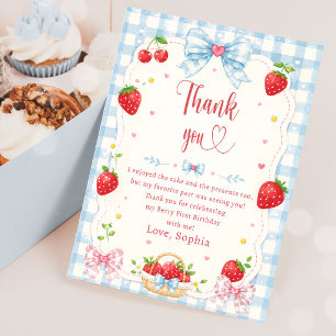 Berry Sweet Strawberry Birthday Thank You Card