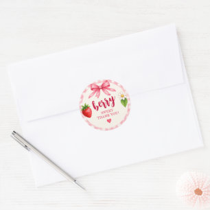 Berry Sweet Strawberry Birthday Thank You Sticker