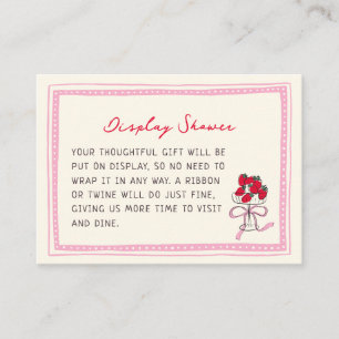 Berry Sweet Strawberry Bridal Shower Enclosure Card