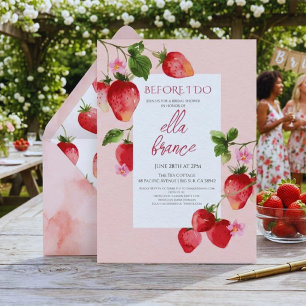 Berry Sweet Strawberry Bridal Shower Invitation