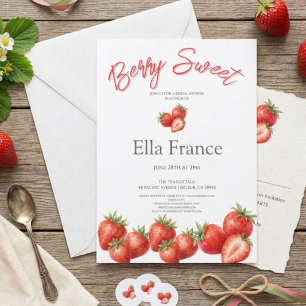 Berry Sweet Strawberry Bridal Shower Invitation
