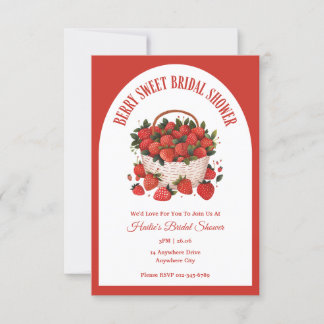 Berry Sweet Strawberry Bridal Shower Invitation