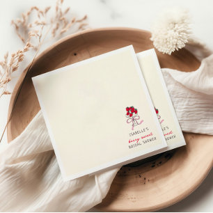 Berry Sweet Strawberry Bridal Shower  Napkin