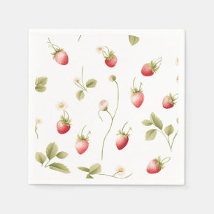 Berry Sweet Strawberry Bridal Shower Paper Napkins