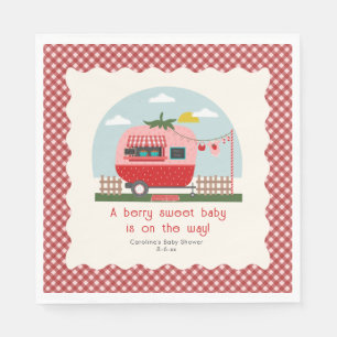 Berry Sweet Strawberry Camper Baby Shower Napkin