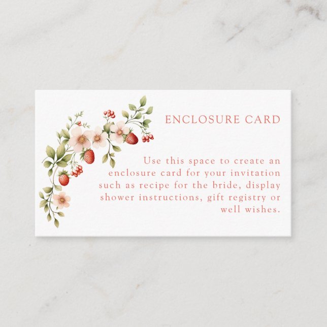 Berry Sweet Strawberry Enclosure Card (Front)