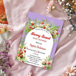 Berry Sweet Strawberry | Floral Baby Shower Invitation