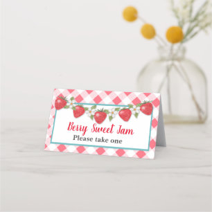 Berry Sweet Strawberry Food Tent Card