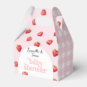 Berry Sweet Strawberry Heart Girl Baby Shower   Favour Box