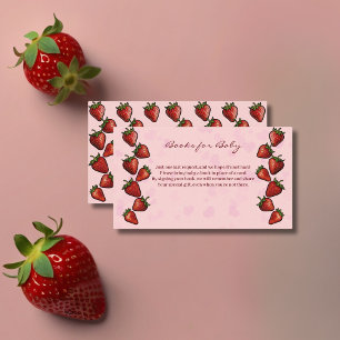Berry Sweet Strawberry Hearts Baby Shower Enclosure Card