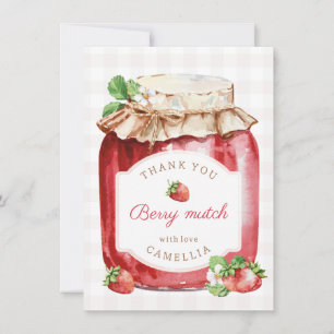 Berry Sweet Strawberry Jam Birthday Party Thank You Card