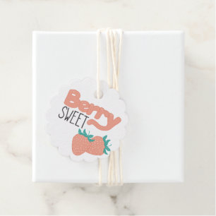 Berry Sweet Strawberry Lettering Baby Shower Favour Tags