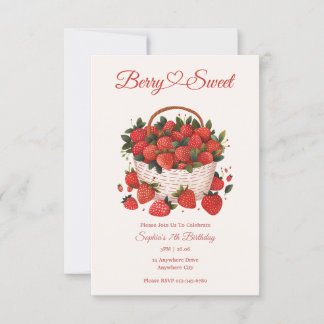 Berry Sweet Strawberry Party Invitation