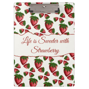 Berry Sweet Strawberry Pattern Clipboard