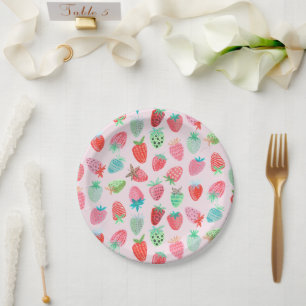 Berry Sweet Strawberry pattern Paper Plate