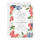 Berry Sweet Strawberry Red Blue Baby Shower